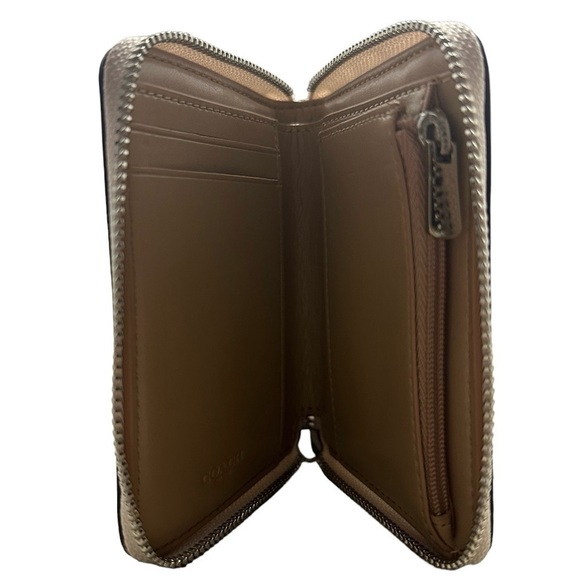 Coach Small Zip Around Wallet Multi Floral Print #F73025 Chalk Multi/Silver New - Picture 12 of 15